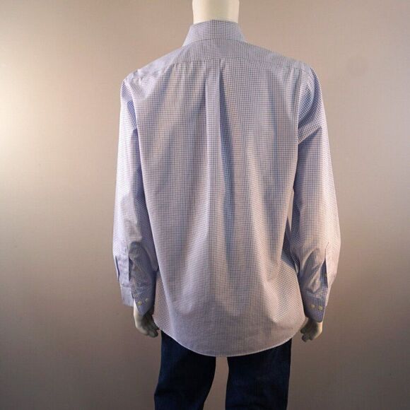 Polo Ralph Lauren Men Dress Shirt Sz 16 Custom Fit Button Up Blue White Check LS - Picture 4 of 11